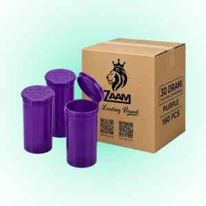 Purple 30 Dram Pop Top Containers – 160 Pcs | PP Plastic Squeeze-to-Open Storage Tubes, 70mm x 47mm