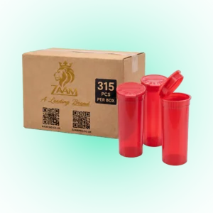 Red 13 Dram Pop Top Containers Version Z – 80mm x 30mm PP Plastic Storage Pots, 315 Pack