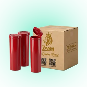 60 Dram Red Pop Top Containers – 75 Pack | PP Plastic | 13.5 x 4.5 cm