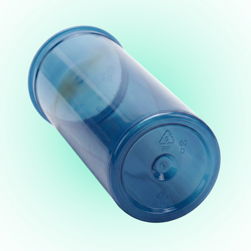 60 Dram Translucent Blue Pop Top Containers – 75 Pack | PP Plastic | 13.5 x 4.5 cm