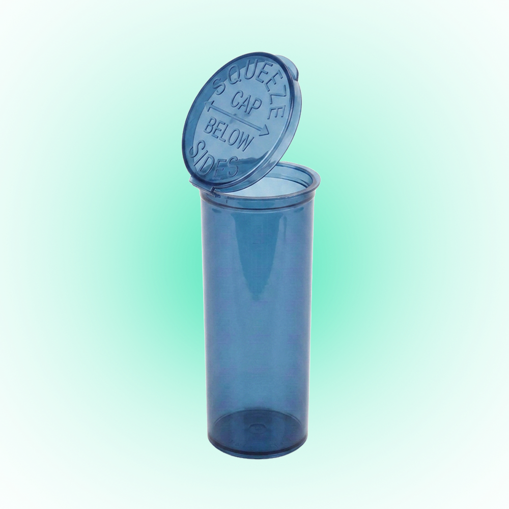 60 Dram Translucent Blue Pop Top Containers – 75 Pack | PP Plastic | 13.5 x 4.5 cm