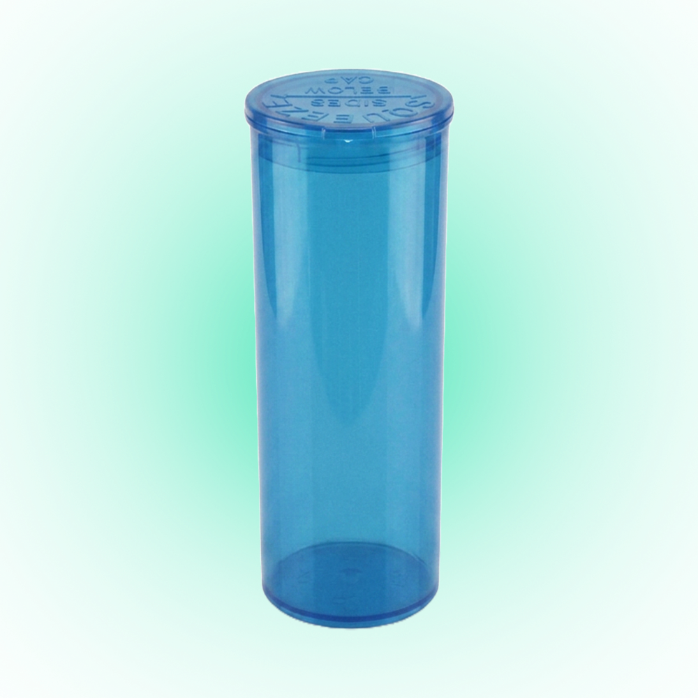 60 Dram Translucent Blue Pop Top Containers – 75 Pack | PP Plastic | 13.5 x 4.5 cm