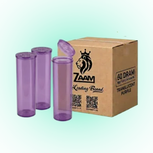 60 Dram Translucent Purple Pop Top Containers – 75 Pack | PP Plastic | 13.5 x 4.5 cm