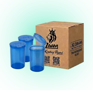 Transparent Blue 30 Dram Pop Top Containers – 160 Pcs | PP Plastic Squeeze-to-Open Storage Tubes, 70mm x 47mm