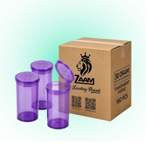 Transparent Purple 30 Dram Pop Top Containers – 160 Pcs | PP Plastic Squeeze-to-Open Storage Tubes, 70mm x 47mm