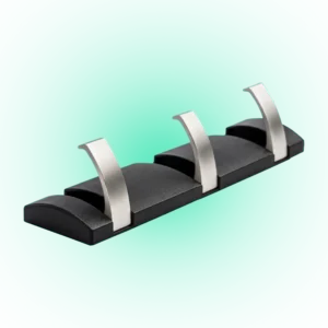 ZAAM 3-Hook Heavy-Duty Aluminium Wall-Mounted Hanger – Black & Silver Coat & Towel Rack