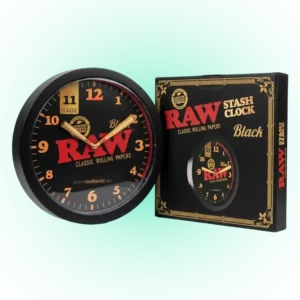 RAW Black Stash Clock Wall Clock with Hidden Storage Compartment