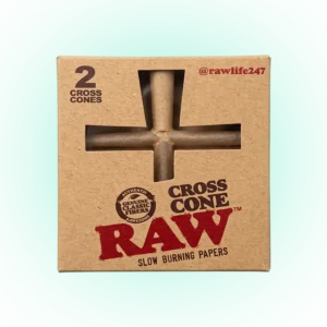 RAW Cross Cone 2 Pack – Classic Natural Pre-Rolled Cones